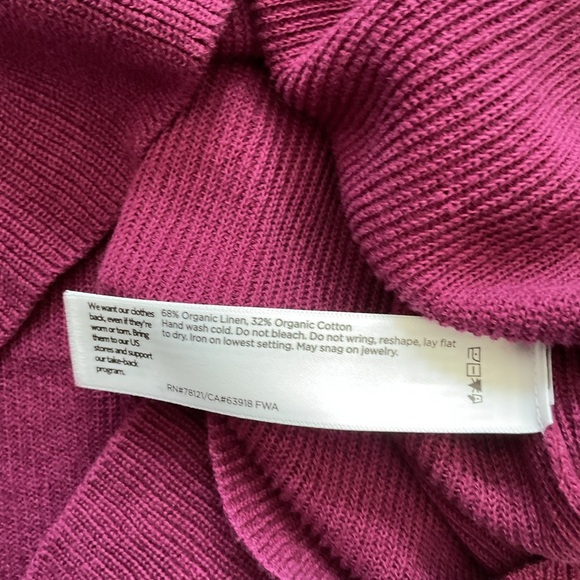 Eileen Fisher S Mock Neck Linen Knit Organic Cotton Sleveless Top Purple - Picture 4 of 5